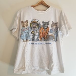 Vintage U.S. space and rocket center tshirt cats